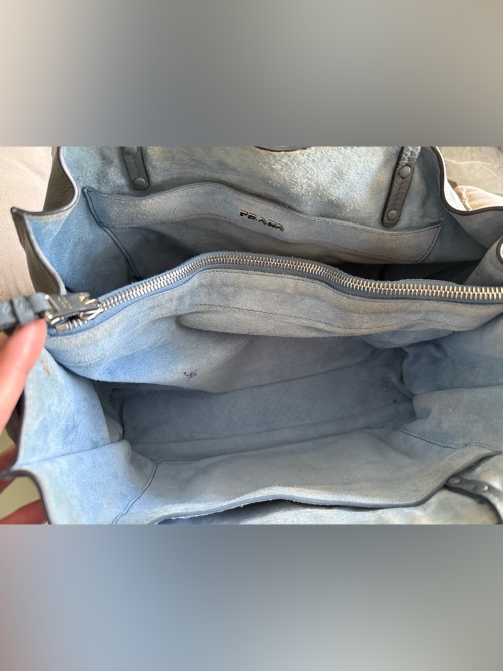 PRADA Glace Calf Leather Etiquette Tote Bag - Picture 8 of 11